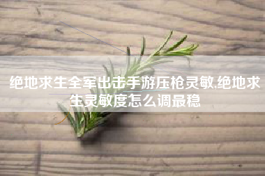 绝地求生全军出击手游压枪灵敏,绝地求生灵敏度怎么调最稳