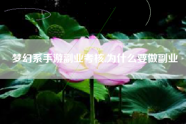 梦幻系手游副业考核,为什么要做副业