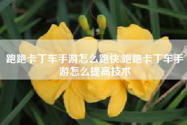 跑跑卡丁车手游怎么跑快,跑跑卡丁车手游怎么提高技术