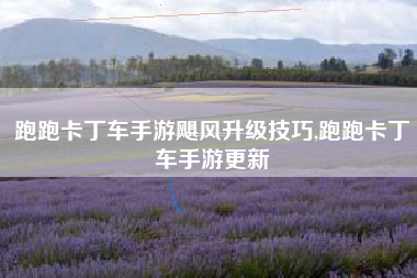 跑跑卡丁车手游飓风升级技巧,跑跑卡丁车手游更新