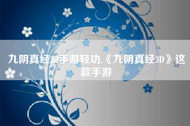 九阴真经3d手游轻功,《九阴真经3D》这款手游