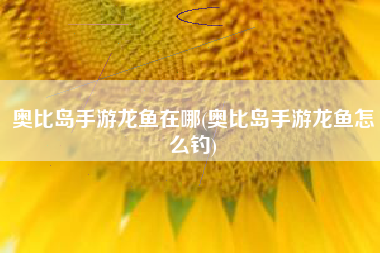 奥比岛手游龙鱼在哪(奥比岛手游龙鱼怎么钓)