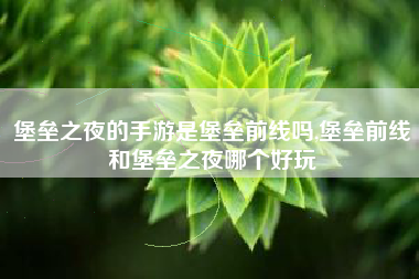 堡垒之夜的手游是堡垒前线吗,堡垒前线和堡垒之夜哪个好玩