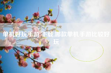 单机好玩手游 下载,哪款单机手游比较好玩