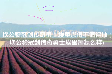 坎公骑冠剑传奇勇士埃里娜值不值得抽 (坎公骑冠剑传奇勇士埃里娜怎么样)