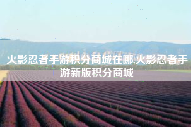 火影忍者手游积分商城在哪,火影忍者手游新版积分商城
