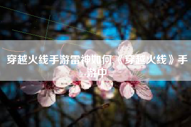 穿越火线手游雷神如何,《穿越火线》手游中