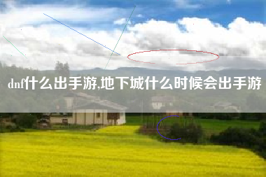 dnf什么出手游,地下城什么时候会出手游