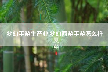 梦幻手游生产业,梦幻西游手游怎么样