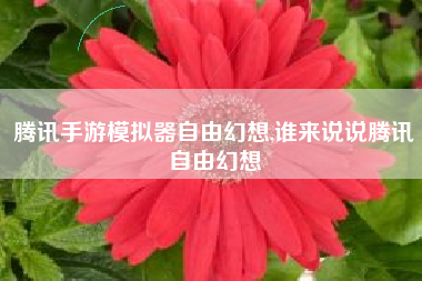 腾讯手游模拟器自由幻想,谁来说说腾讯自由幻想