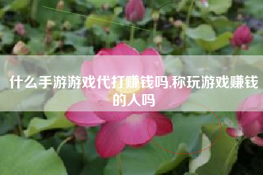 什么手游游戏代打赚钱吗,称玩游戏赚钱的人吗