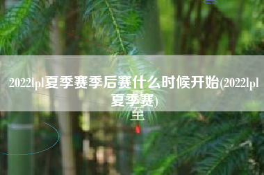 2022lpl夏季赛季后赛什么时候开始(2022lpl夏季赛)