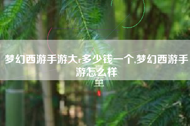 梦幻西游手游大r多少钱一个,梦幻西游手游怎么样
