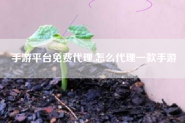 手游平台免费代理,怎么代理一款手游