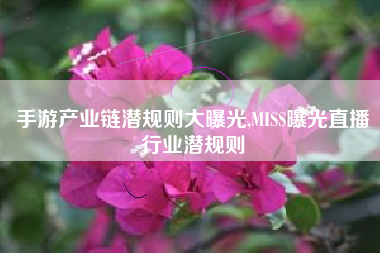 手游产业链潜规则大曝光,MISS曝光直播行业潜规则