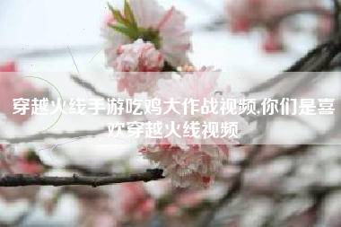 穿越火线手游吃鸡大作战视频,你们是喜欢穿越火线视频