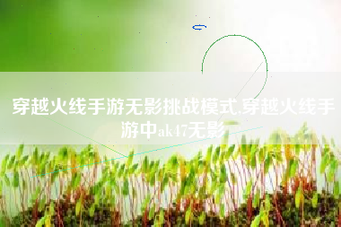 穿越火线手游无影挑战模式,穿越火线手游中ak47无影
