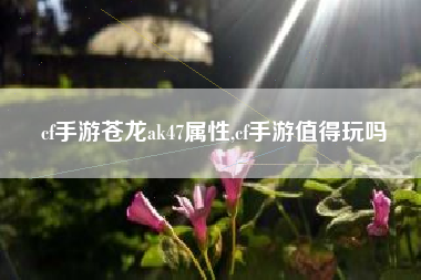 cf手游苍龙ak47属性,cf手游值得玩吗