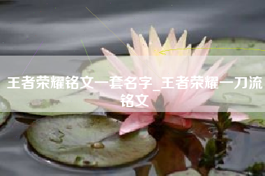 王者荣耀铭文一套名字_王者荣耀一刀流铭文