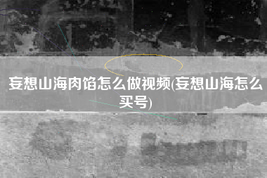 妄想山海肉馅怎么做视频(妄想山海怎么买号)