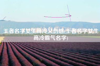 王者名字女生高冷又伤感(王者名字女生高冷霸气名字)