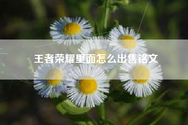王者荣耀里面怎么出售铭文