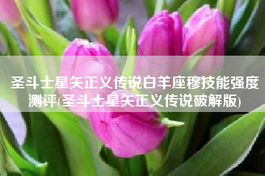 圣斗士星矢正义传说白羊座穆技能强度测评(圣斗士星矢正义传说破解版)