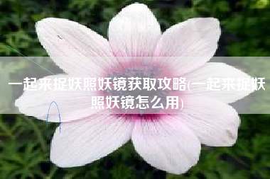 一起来捉妖照妖镜获取攻略(一起来捉妖照妖镜怎么用)