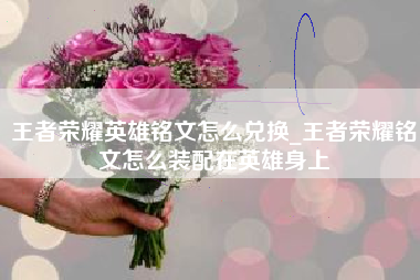 王者荣耀英雄铭文怎么兑换_王者荣耀铭文怎么装配在英雄身上