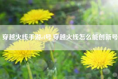 穿越火线手游cf号,穿越火线怎么能创新号