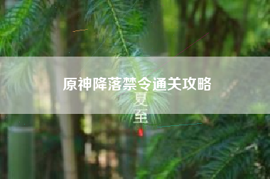 原神降落禁令通关攻略