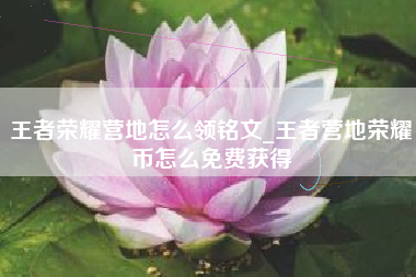 王者荣耀营地怎么领铭文_王者营地荣耀币怎么免费获得