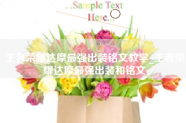 王者荣耀达摩最强出装铭文教学_王者荣耀达摩最强出装和铭文