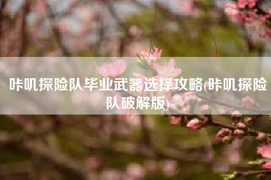咔叽探险队毕业武器选择攻略(咔叽探险队破解版)