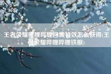 王者荣耀哔哩哔哩回城特效怎么获得(王者荣耀哔哩哔哩铁根)