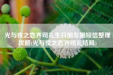 光与夜之恋齐司礼生日朋友圈短信整理攻略(光与夜之恋齐司礼结局)