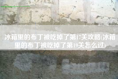 冰箱里的布丁被吃掉了第17关攻略(冰箱里的布丁被吃掉了第19关怎么过)