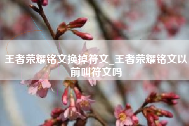 王者荣耀铭文换掉符文_王者荣耀铭文以前叫符文吗