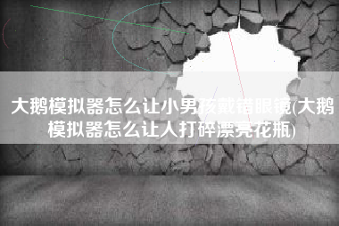 大鹅模拟器怎么让小男孩戴错眼镜(大鹅模拟器怎么让人打碎漂亮花瓶)