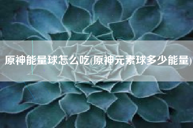 原神能量球怎么吃(原神元素球多少能量)