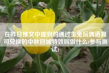在昨日推文中提到的通过玉兔玩偶道具可兑换的中秋回城特效叫做什么(参与测试)