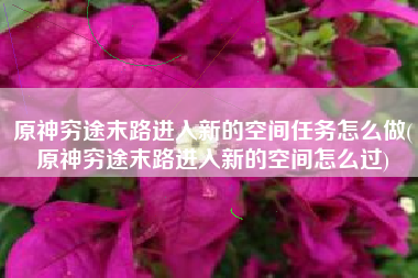 原神穷途末路进入新的空间任务怎么做(原神穷途末路进入新的空间怎么过)