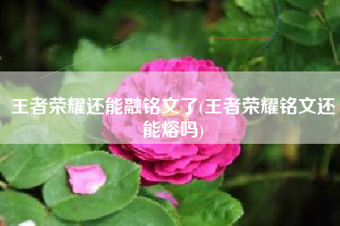 王者荣耀还能融铭文了(王者荣耀铭文还能熔吗)