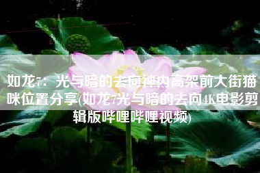 如龙7：光与暗的去向神内高架前大街猫咪位置分享(如龙7光与暗的去向4K电影剪辑版哔哩哔哩视频)