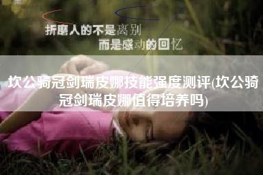 坎公骑冠剑瑞皮娜技能强度测评(坎公骑冠剑瑞皮娜值得培养吗)