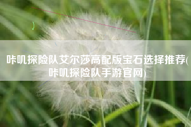 咔叽探险队艾尔莎高配版宝石选择推荐(咔叽探险队手游官网)