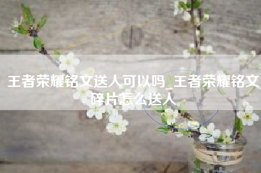 王者荣耀铭文送人可以吗_王者荣耀铭文碎片怎么送人