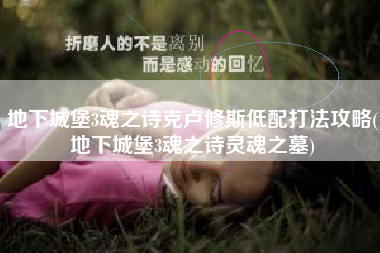 地下城堡3魂之诗克卢修斯低配打法攻略(地下城堡3魂之诗灵魂之墓)