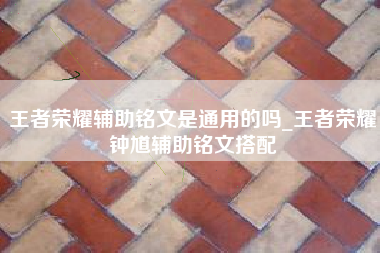 王者荣耀辅助铭文是通用的吗_王者荣耀钟馗辅助铭文搭配