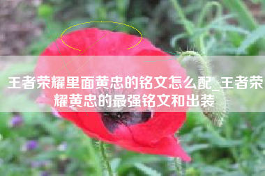 王者荣耀里面黄忠的铭文怎么配_王者荣耀黄忠的最强铭文和出装